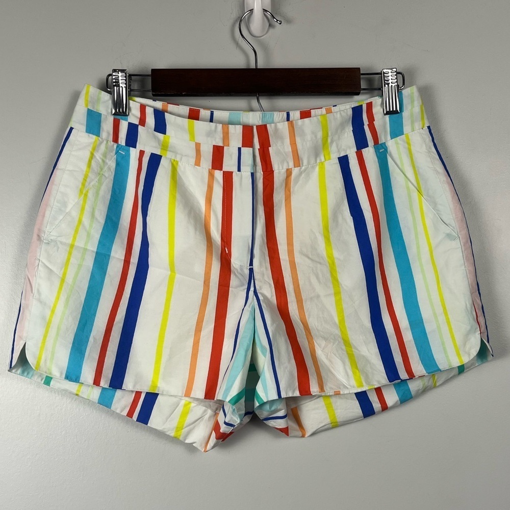 Crosby by Mollie Burch White Multi Color Striped lined shorts size 4
